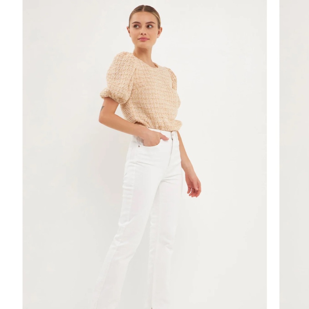 NWT English Factory Multi Tweed Top, XS